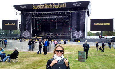 Artista plástica no Sweden Rock Festival